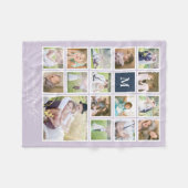 Bewerkbare achtergrond Kleurmonogram Fotocollage Fleece Deken (Voorkant (Horizontaal))