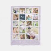 Bewerkbare achtergrond Kleurmonogram Fotocollage Fleece Deken (Voorkant)