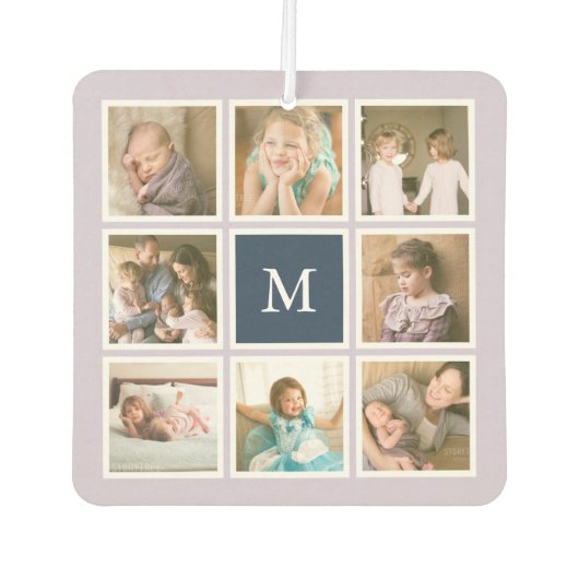 Bewerkbare achtergrond Kleurmonogram Fotocollage Luchtverfrisser (Voorkant)