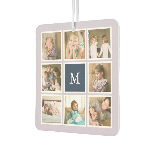 Bewerkbare achtergrond Kleurmonogram Fotocollage Luchtverfrisser (Links)