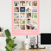 Bewerkbare achtergrond Kleurmonogram Fotocollage Poster (Thuiskantoor)