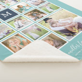 Bewerkbare achtergrond Kleurmonogram Fotocollage Sherpa Deken (3/4)