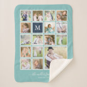 Bewerkbare achtergrond Kleurmonogram Fotocollage Sherpa Deken (Voorkant)