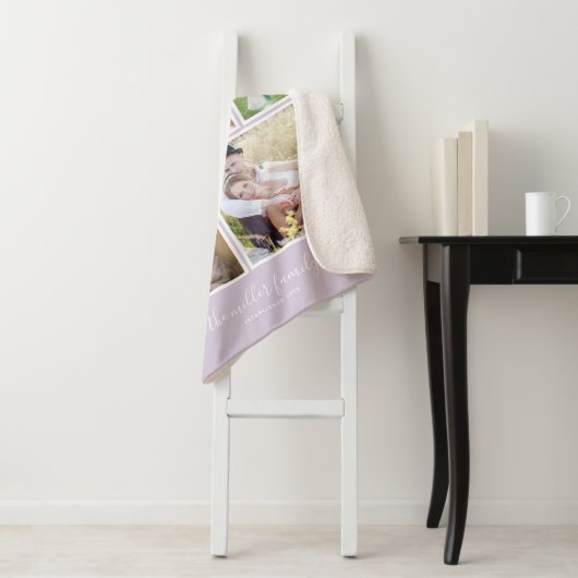 Bewerkbare achtergrond Kleurmonogram Fotocollage Sherpa Deken (In situ)