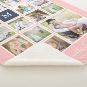 Bewerkbare achtergrond Kleurmonogram Fotocollage Sherpa Deken (3/4)