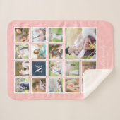 Bewerkbare achtergrond Kleurmonogram Fotocollage Sherpa Deken (Voorkant (horizontaal))