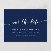 Bewerkbare achtergrond Relax Script Sla de datum o Aankondigingskaart (Voorkant)