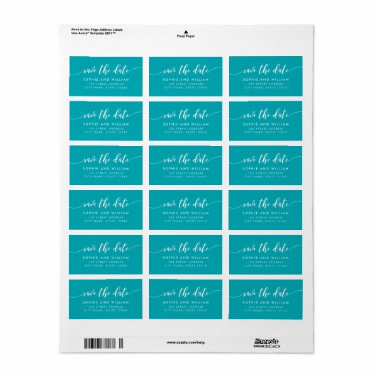 Bewerkbare achtergrond Relax Script Sla de datum o Etiket (Full Sheet)