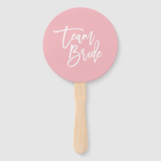 Bewerkbare achtergrond Wit Borstel Script Team Bri Handwaaier (Voorkant)