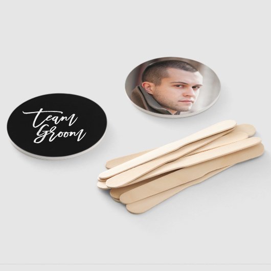 Bewerkbare achtergrond Wit Borstel Script Team Gro Handwaaier (Niet-gemonteerd)