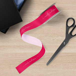 Bewerkbare achtergrondkleur Calligrafie Schrift Satijnen Lint