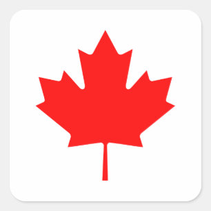 Bewerkbare achtergrondkleur, Canada Flag Souvenir Vierkante Sticker