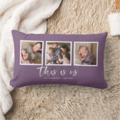 Bewerkbare achtergrondkleur Dit is ons fotocollage Kussen (Deken)