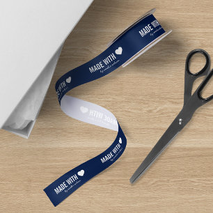 Bewerkbare achtergrondkleur Gemaakt met liefde Har Satijnen Lint
