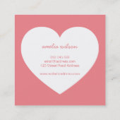 Bewerkbare achtergrondkleur gemaakt met liefdeshar vierkante visitekaartje (Achterkant)