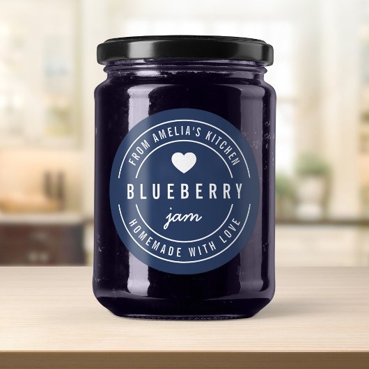 Bewerkbare achtergrondkleur met liefde gemaakt ronde sticker