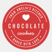 Bewerkbare achtergrondkleur met vlek op liefde ronde sticker (Voorkant)