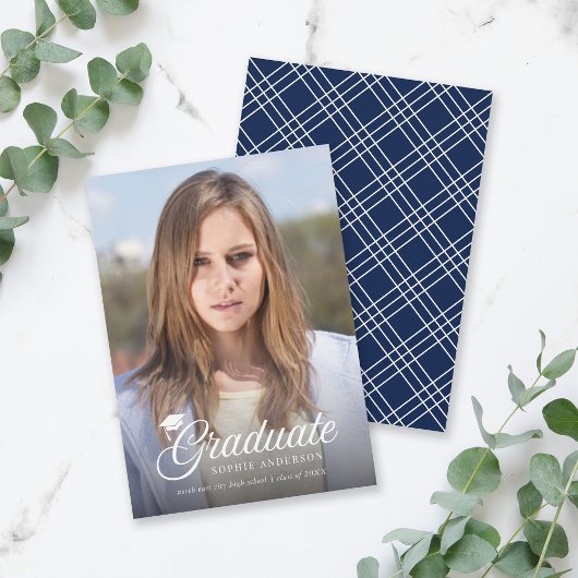 Bewerkbare achtergrondkleur Mortarboard-foto afges