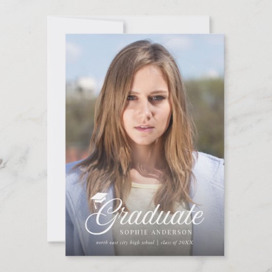 Bewerkbare achtergrondkleur Mortarboard-foto afges (Voorkant)