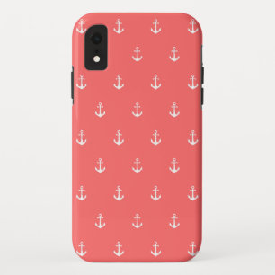 Bewerkbare achtergrondkleur Nautisch anker Case-Mate iPhone Case