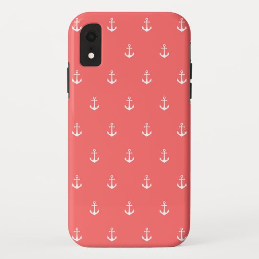 Bewerkbare achtergrondkleur Nautisch anker Case-Mate iPhone Case (Achterkant)
