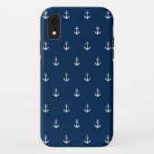 Bewerkbare achtergrondkleur Nautisch anker Case-Mate iPhone Case (Achterkant)