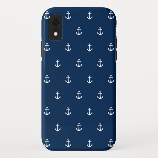Bewerkbare achtergrondkleur Nautisch anker Case-Mate iPhone Case (Achterkant)