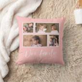 Bewerkbare achtergrondkleur onze familie foto coll kussen (Deken)
