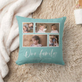 Bewerkbare achtergrondkleur onze familie-fotocolla kussen (Deken)
