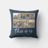 Bewerkbare achtergrondkleur This is Us-foto-collag Kussen (Voorkant)