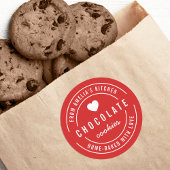 Bewerkbare achtergrondkleur Thuisgebakken met lief Ronde Sticker