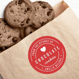 Bewerkbare achtergrondkleur Vanuit de keuken van Ronde Sticker