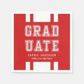Bewerkbare achtergrondkleur Varsity Graduate Servet (Voorkant)