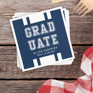 Bewerkbare achtergrondkleur Varsity Graduate Servet