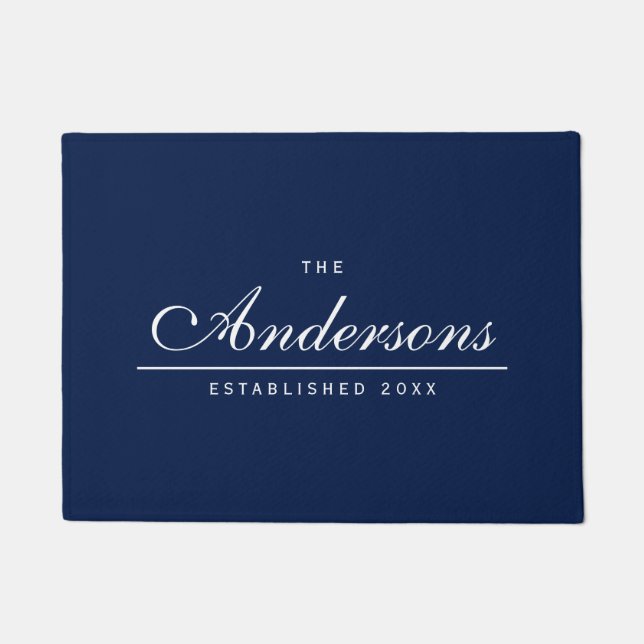 Bewerkbare achtergrondkleur Vaste familienaam Deurmat (Voorkant)