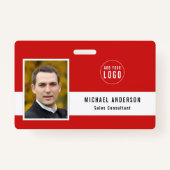 Bewerkbare achtergrondkleur Voeg uw foto-naam van  Badge (Voorkant)