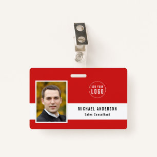 Bewerkbare achtergrondkleur Voeg uw foto-naam van  Badge