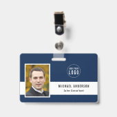 Bewerkbare achtergrondkleur Voeg uw foto-naam van Badge (Voorzijde met clip)