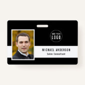 Bewerkbare achtergrondkleur Voeg uw foto-naam van  Badge (Voorkant)