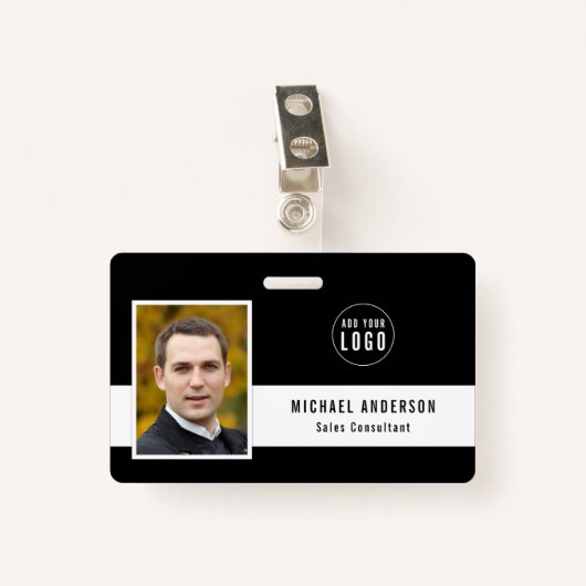 Bewerkbare achtergrondkleur Voeg uw foto-naam van  Badge (Voorkant met clip)