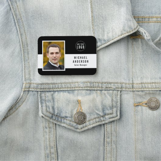 Bewerkbare achtergrondkleur Voeg uw Logo foto toe Naamplaatje (In situ)