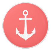 Bewerkbare achtergrondkleur Witte anker Keramische Knop (Voorkant)