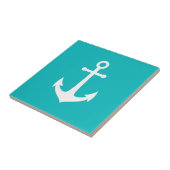 Bewerkbare achtergrondkleur Witte anker Tegeltje (Zijkant)