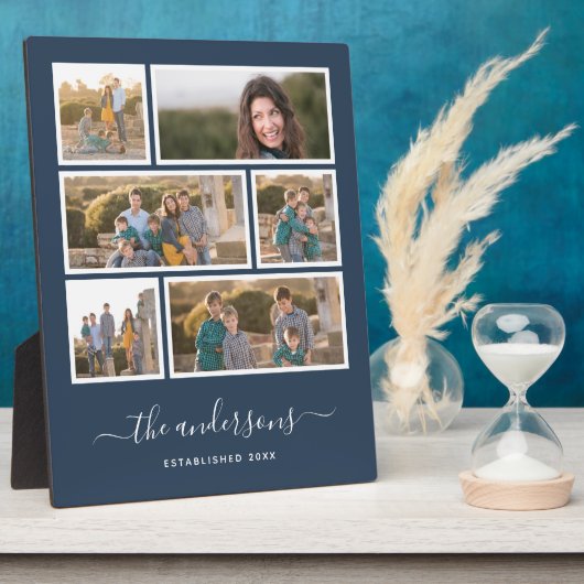 Bewerkbare achtergrondkleur Zes foto-collage-scrip Fotoplaat (Zijkant)