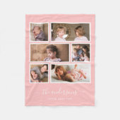 Bewerkbare achtergrondkleur Zes Photo Collage Scri Fleece Deken (Voorkant)