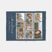 Bewerkbare achtergrondkleur Zes Photo Collage Scri Fleece Deken (Voorkant (Horizontaal))