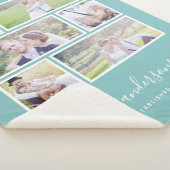 Bewerkbare achtergrondkleur Zes Photo Collage Scri Sherpa Deken (3/4)