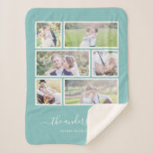 Bewerkbare achtergrondkleur Zes Photo Collage Scri Sherpa Deken (Voorkant)