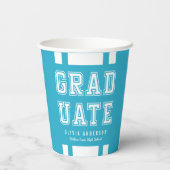 Bewerkbare achtergrondkleurvariatie Afstuderen Papieren Bekers (Achterkant)