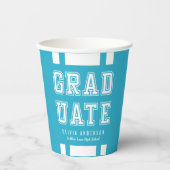 Bewerkbare achtergrondkleurvariatie Afstuderen Papieren Bekers (Voorkant)